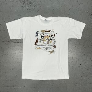 Y2K White Gildan cotton dog t-shirt